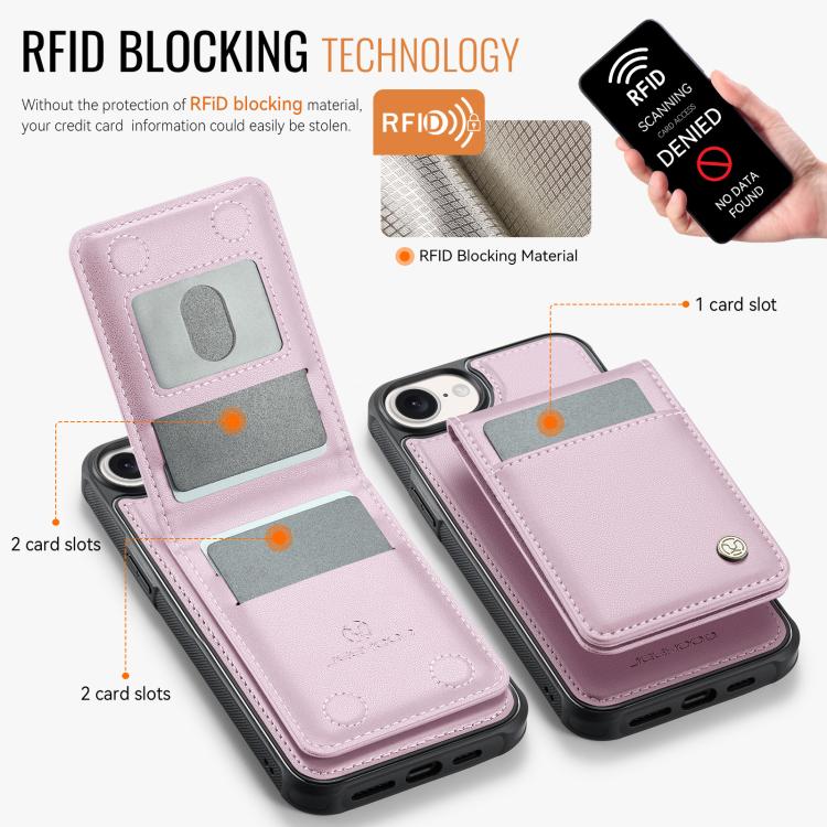 For iPhone 17e / 16e JEEHOOD J06 British Style RFID MagSafe Card Bag PU Phone Case