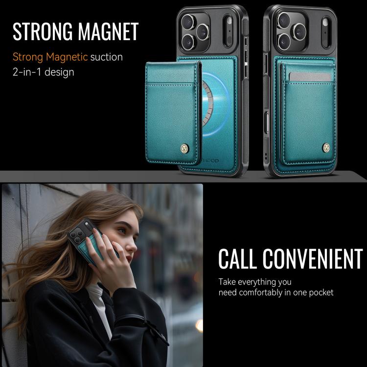 For iPhone 17 Pro Max JEEHOOD J06 British Style RFID MagSafe Card Bag PU Phone Case