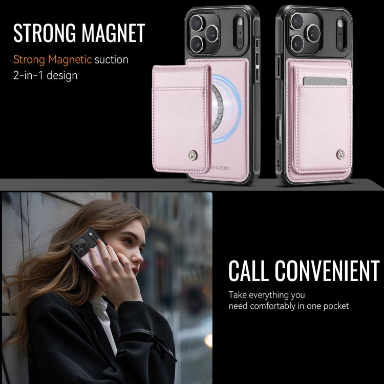 For iPhone 17 Pro Max JEEHOOD J06 British Style RFID MagSafe Card Bag PU Phone Case
