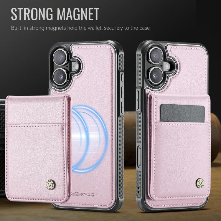For iPhone 17 JEEHOOD J06 British Style RFID MagSafe Card Bag PU Phone Case