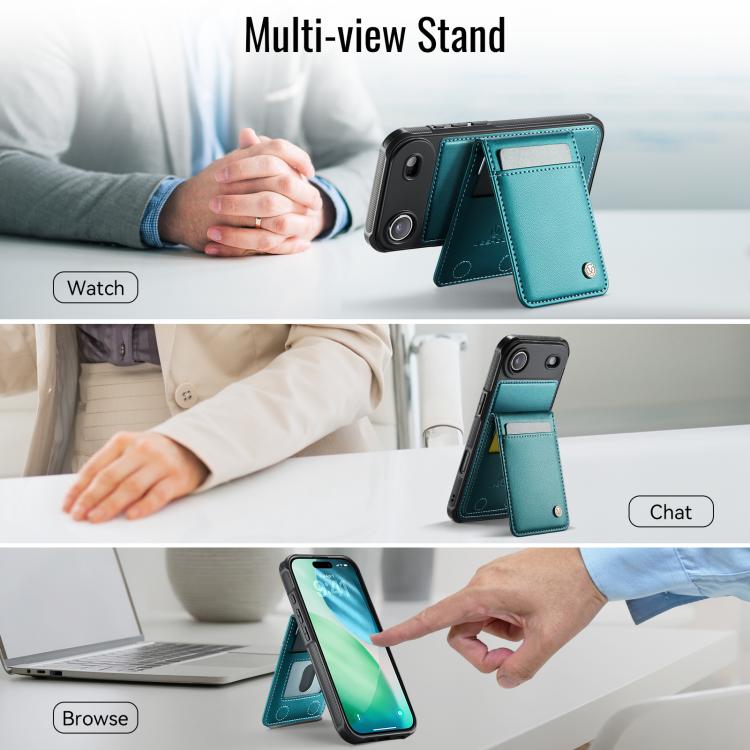 For iPhone Air JEEHOOD J06 British Style RFID MagSafe Card Bag PU Phone Case