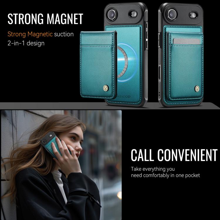 For iPhone Air JEEHOOD J06 British Style RFID MagSafe Card Bag PU Phone Case