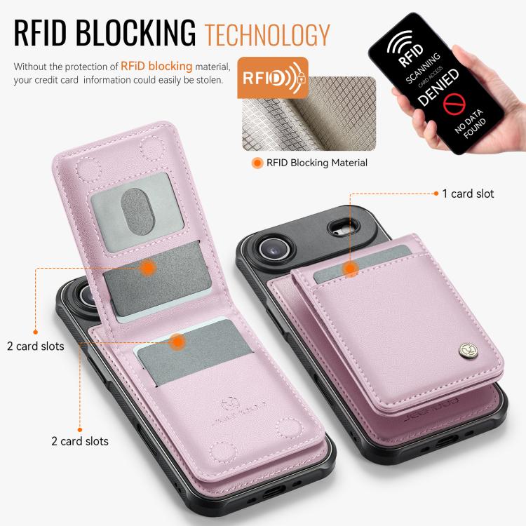 For iPhone Air JEEHOOD J06 British Style RFID MagSafe Card Bag PU Phone Case