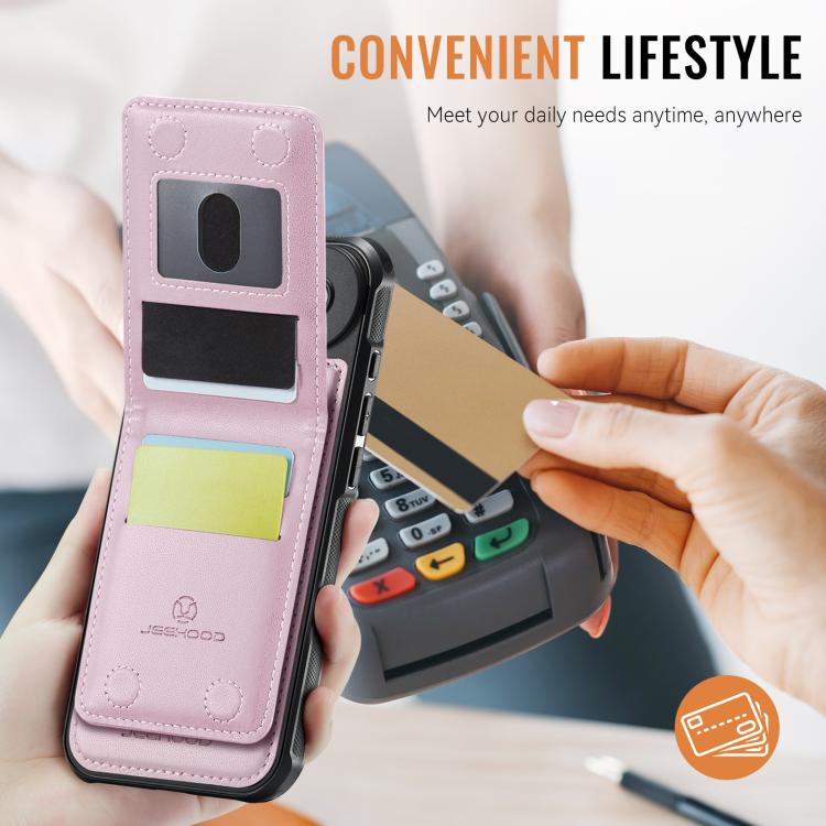 For iPhone Air JEEHOOD J06 British Style RFID MagSafe Card Bag PU Phone Case