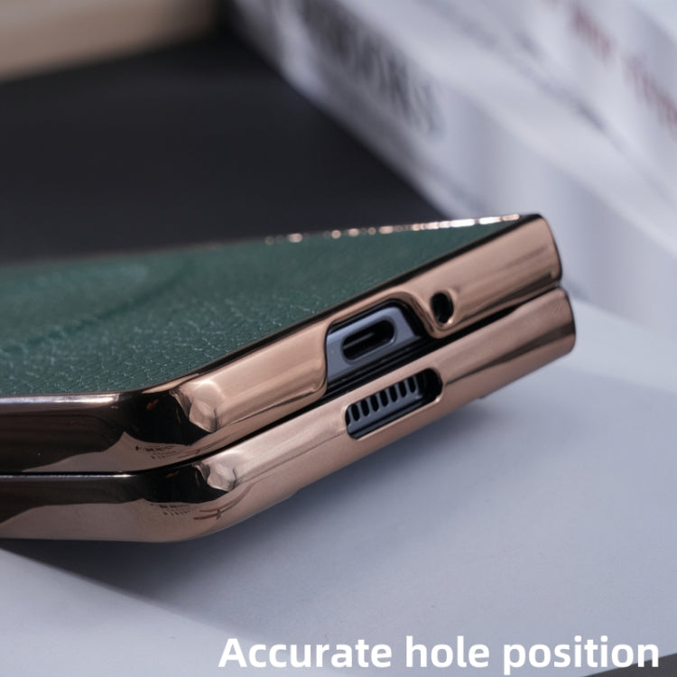 For Samsung Galaxy Z Fold5 Three Parts MagSafe Litchi Texture Fold Phone Case
