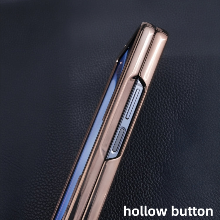 For Samsung Galaxy Z Fold5 Three Parts MagSafe Litchi Texture Fold Phone Case
