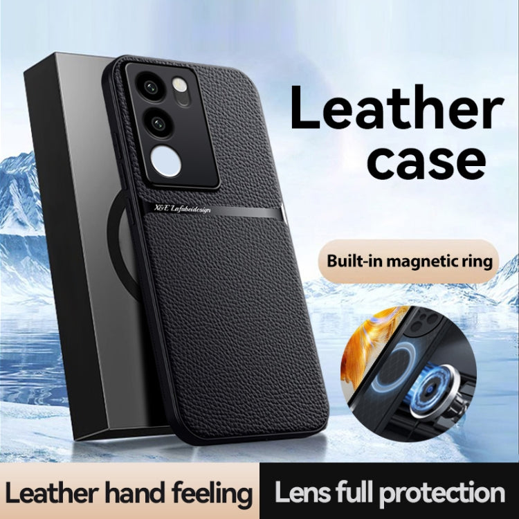 For vivo S17 / S17 Pro Litchi Leather Magnetic Full Coverage Shockproof Phone Case
