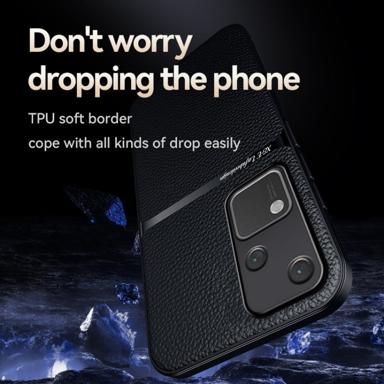 For vivo S18 / vivo V30 Litchi Leather Magnetic Full Coverage Shockproof Phone Case