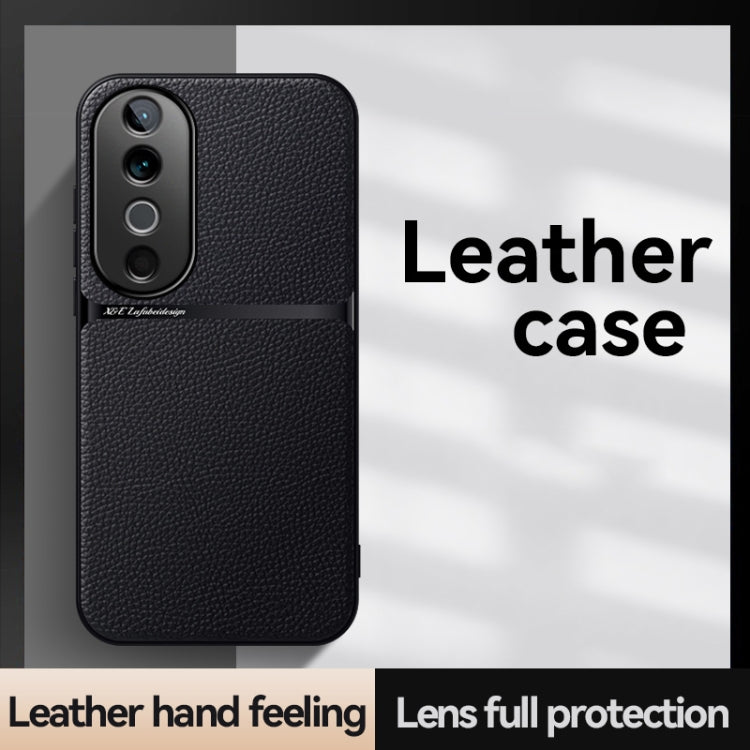 For vivo S19 Litchi Leather Magnetic Full Coverage Shockproof Phone Case