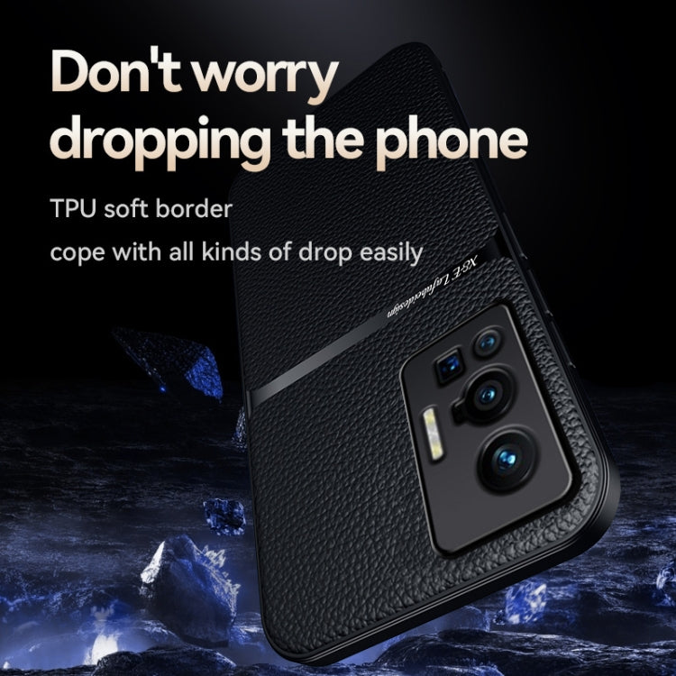 For vivo X70 Litchi Leather Magnetic Full Coverage Shockproof Phone Case