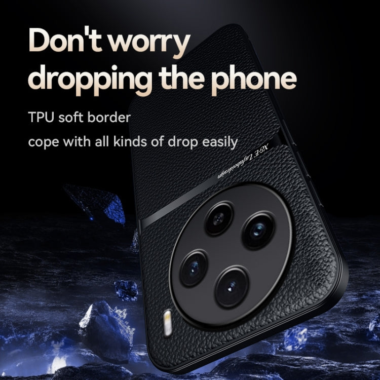 For vivo X100s Litchi Leather Magnetic Full Coverage Shockproof Phone Case