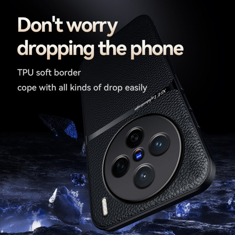 For vivo X200 Pro mini Litchi Leather Magnetic Full Coverage Shockproof Phone Case
