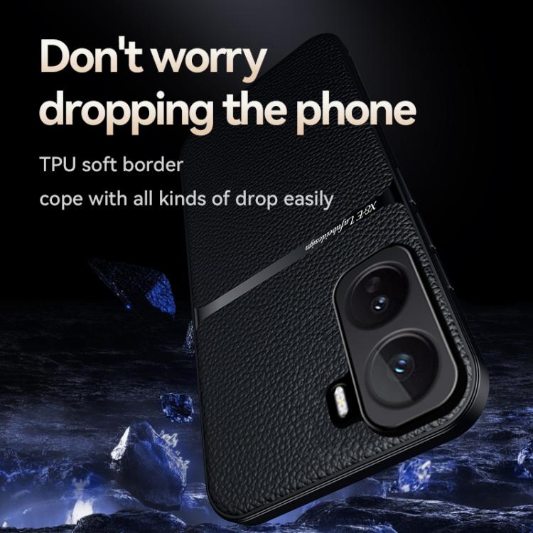 For vivo iQOO Neo 11 Litchi Leather Magnetic Full Coverage Shockproof Phone Case