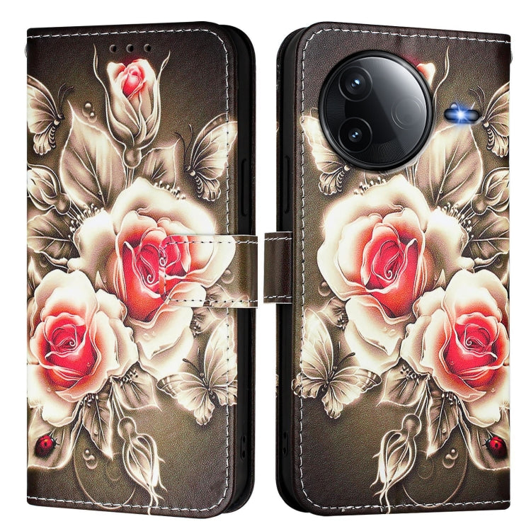For Redmi K80 / K80 Pro Colored Drawing Pattern Plain Weave Leather Phone Case