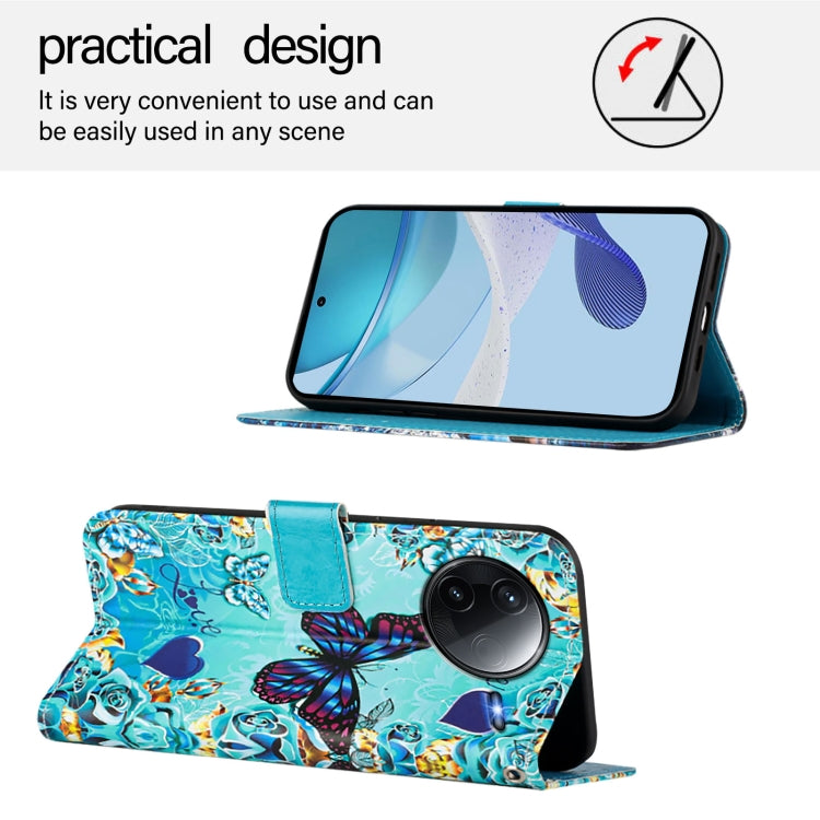 For Redmi K80 / K80 Pro Colored Drawing Pattern Plain Weave Leather Phone Case