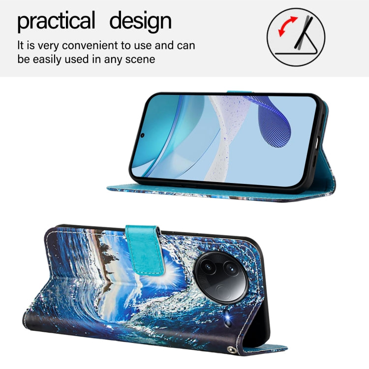 For Redmi K80 / K80 Pro Colored Drawing Pattern Plain Weave Leather Phone Case
