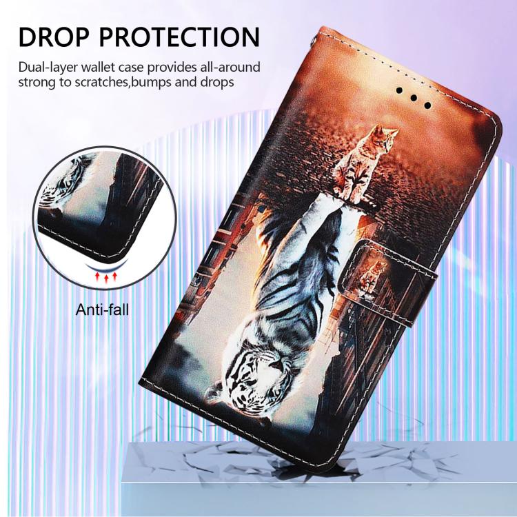 For Redmi Note 14 4G 163.25mm Colored Drawing Pattern Plain Weave Leather Phone Case