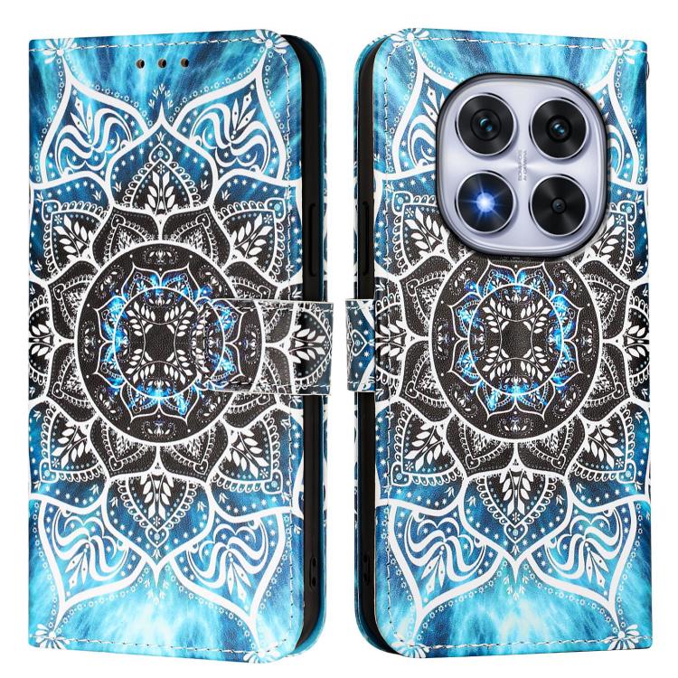 For Redmi Note 14 Pro 4G Colored Drawing Pattern Plain Weave Leather Phone Case