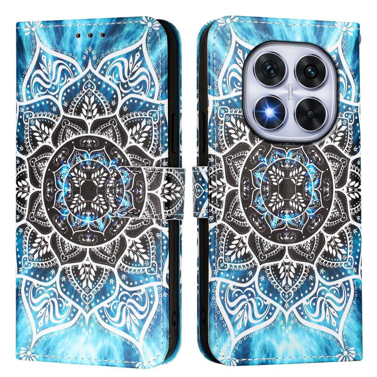 For Redmi Note 14 Pro / 14 Pro+ 5G Global Colored Drawing Pattern Plain Weave Leather Phone Case