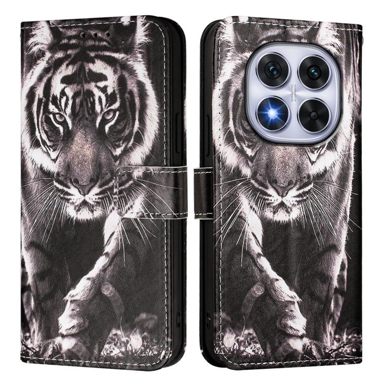 For Redmi Note 14 Pro / 14 Pro+ 5G Global Colored Drawing Pattern Plain Weave Leather Phone Case