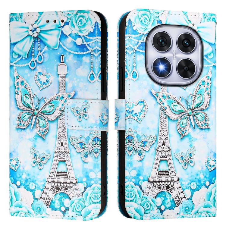 For Redmi Note 14 Pro / 14 Pro+ 5G Global Colored Drawing Pattern Plain Weave Leather Phone Case