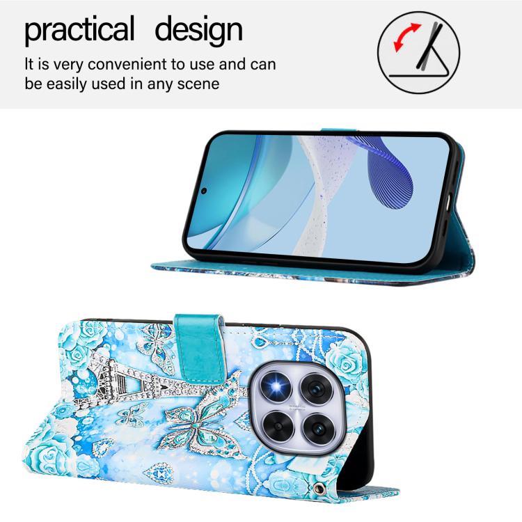 For Redmi Note 14 Pro / 14 Pro+ 5G Global Colored Drawing Pattern Plain Weave Leather Phone Case