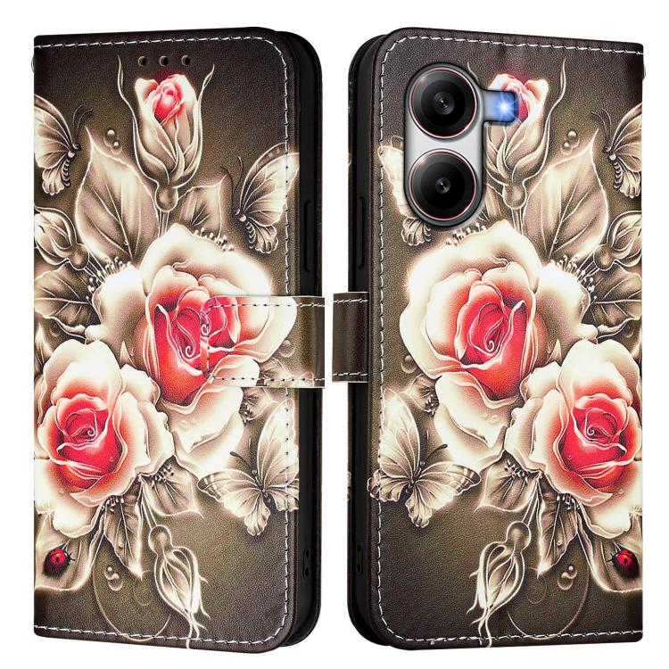 For Redmi  Turbo 4 Colored Drawing Pattern Plain Weave Leather Phone Case