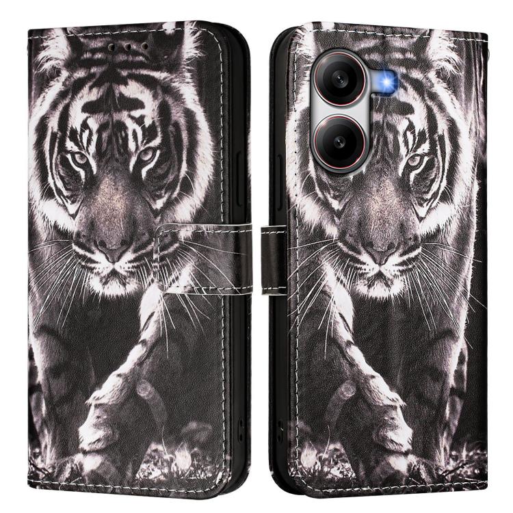 For Redmi  Turbo 4 Colored Drawing Pattern Plain Weave Leather Phone Case
