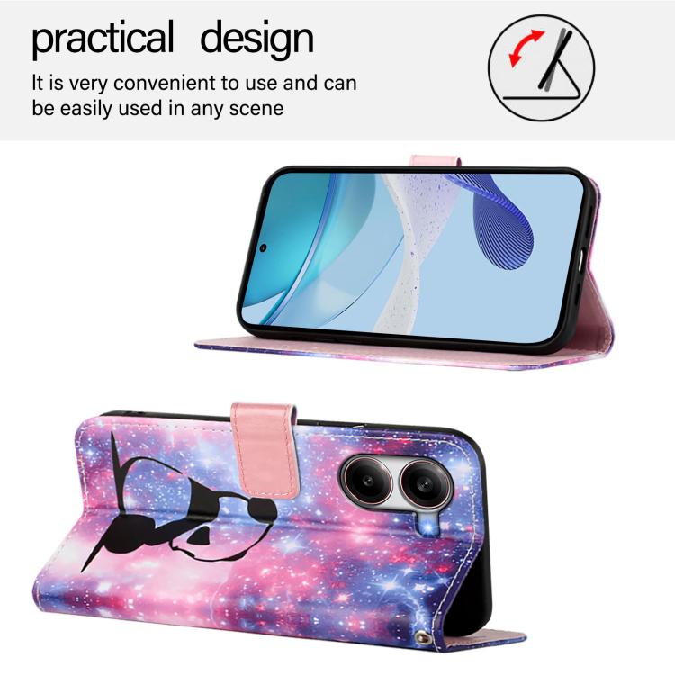 For Redmi  Turbo 4 Colored Drawing Pattern Plain Weave Leather Phone Case