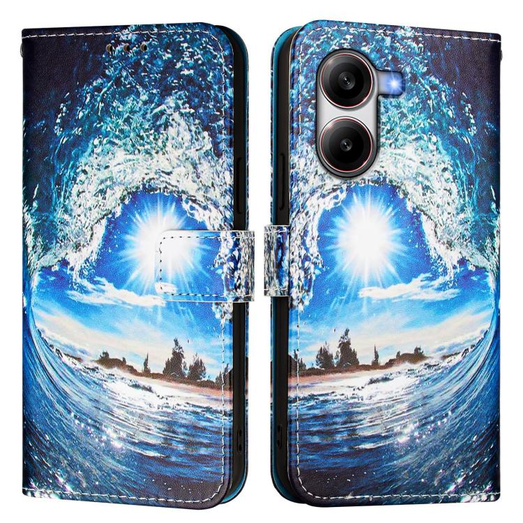 For Redmi  Turbo 4 Colored Drawing Pattern Plain Weave Leather Phone Case