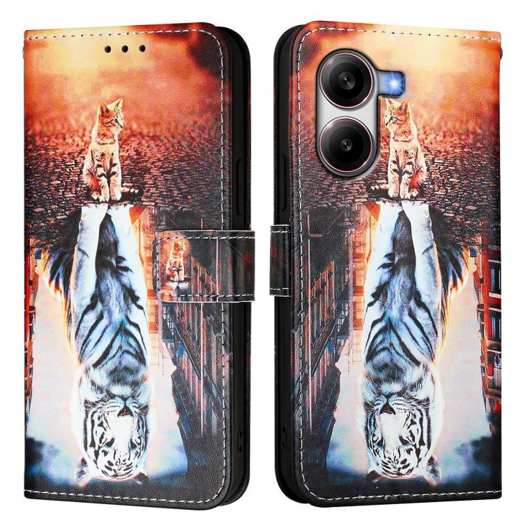 For Redmi  Turbo 4 Colored Drawing Pattern Plain Weave Leather Phone Case