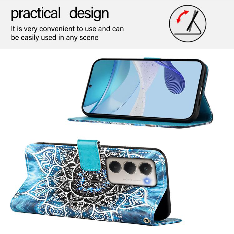 For Redmi 15 5G Global / 15 4G SEA 169mm Colored Drawing Pattern Plain Weave Leather Phone Case