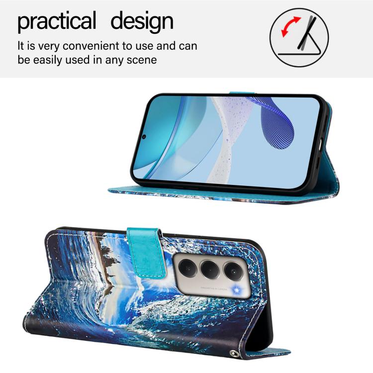For Redmi 15 5G Global / 15 4G SEA 169mm Colored Drawing Pattern Plain Weave Leather Phone Case