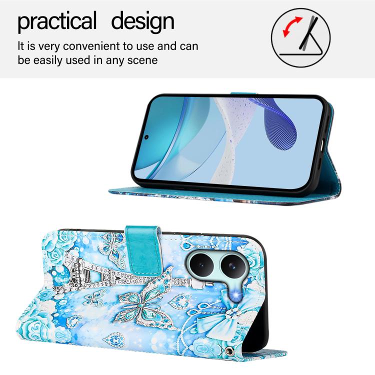 For Redmi Turbo 5 / Poco X8 Pro 5G Colored Drawing Pattern Plain Weave Leather Phone Case