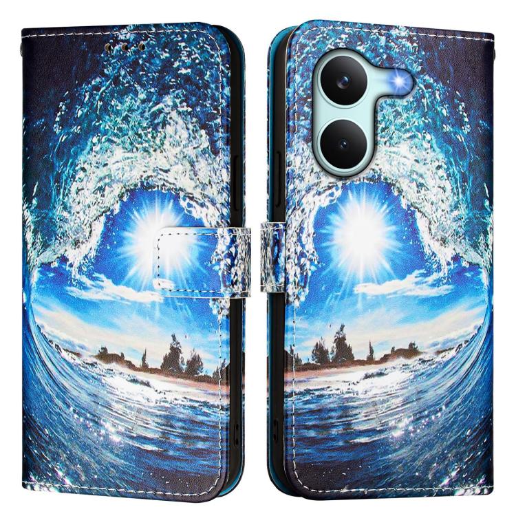 For Redmi Turbo 5 / Poco X8 Pro 5G Colored Drawing Pattern Plain Weave Leather Phone Case