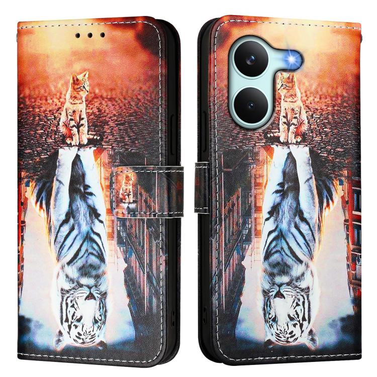 For Redmi Turbo 5 / Poco X8 Pro 5G Colored Drawing Pattern Plain Weave Leather Phone Case