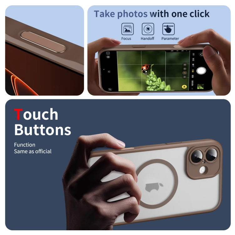 For iPhone 16 Translucent Frosted MagSafe Phone Case with AI Button