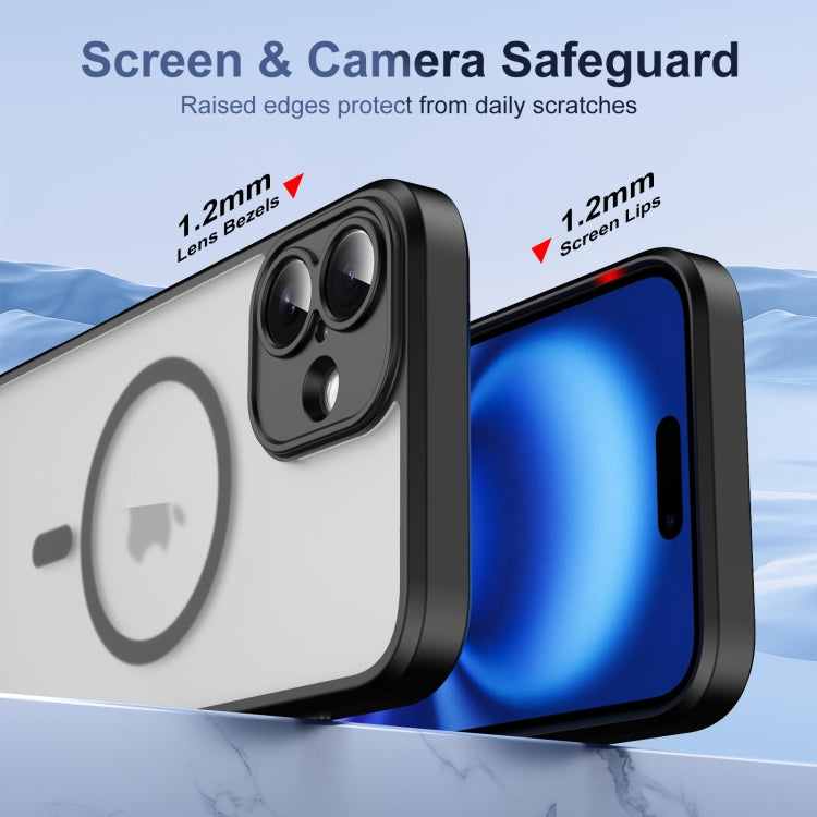 For iPhone 16 Plus Translucent Frosted MagSafe Phone Case with AI Button