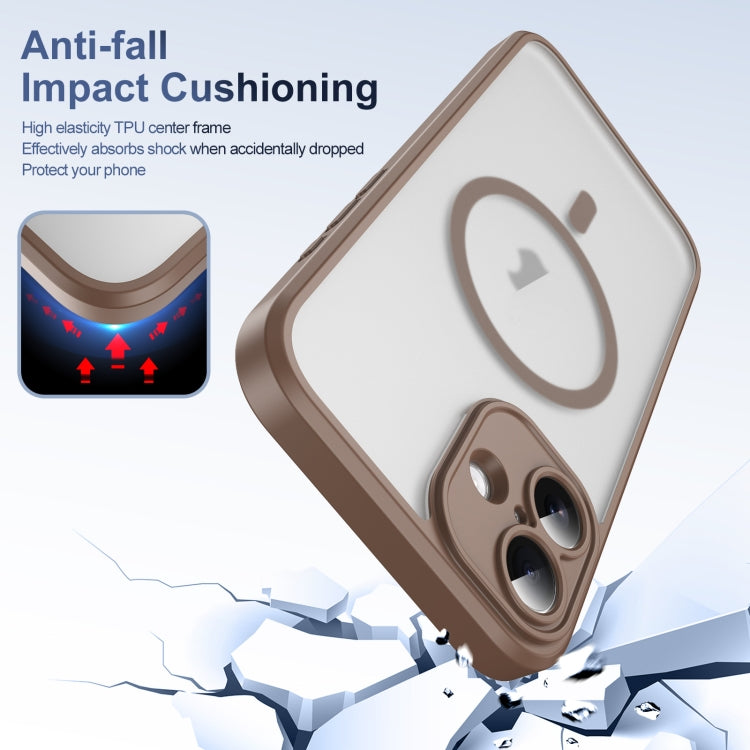 For iPhone 16 Plus Translucent Frosted MagSafe Phone Case with AI Button