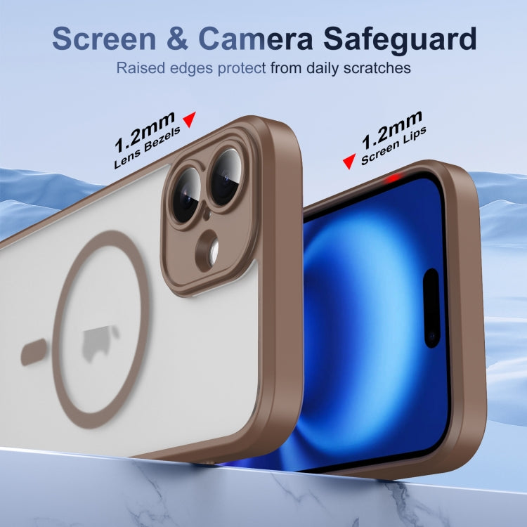 For iPhone 16 Plus Translucent Frosted MagSafe Phone Case with AI Button