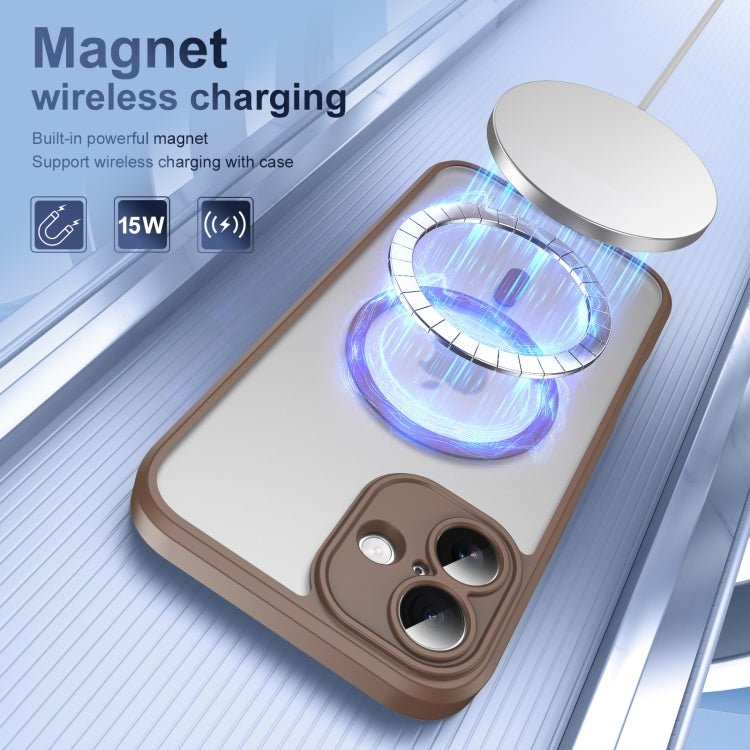 For iPhone 16 Plus Translucent Frosted MagSafe Phone Case with AI Button