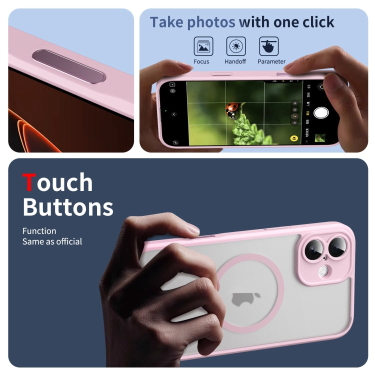For iPhone 16 Plus Translucent Frosted MagSafe Phone Case with AI Button