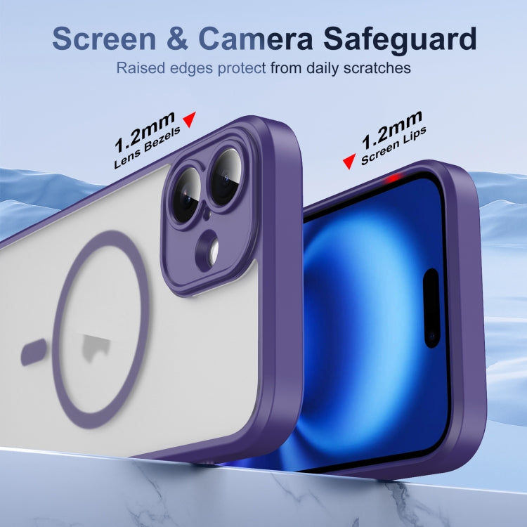 For iPhone 16 Plus Translucent Frosted MagSafe Phone Case with AI Button