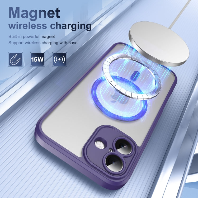 For iPhone 16 Plus Translucent Frosted MagSafe Phone Case with AI Button