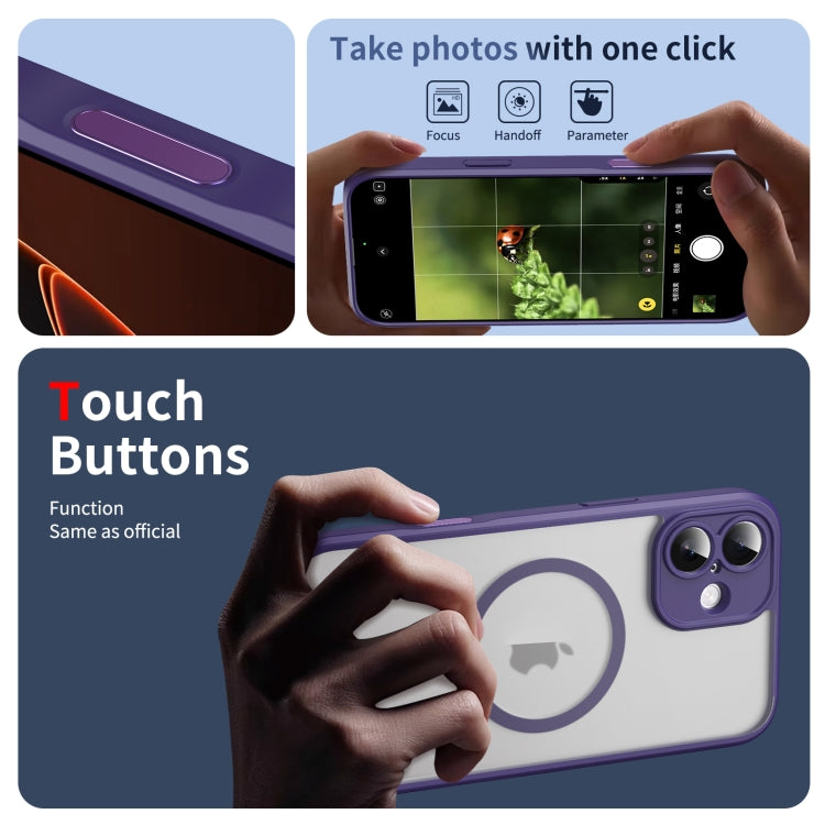 For iPhone 16 Plus Translucent Frosted MagSafe Phone Case with AI Button