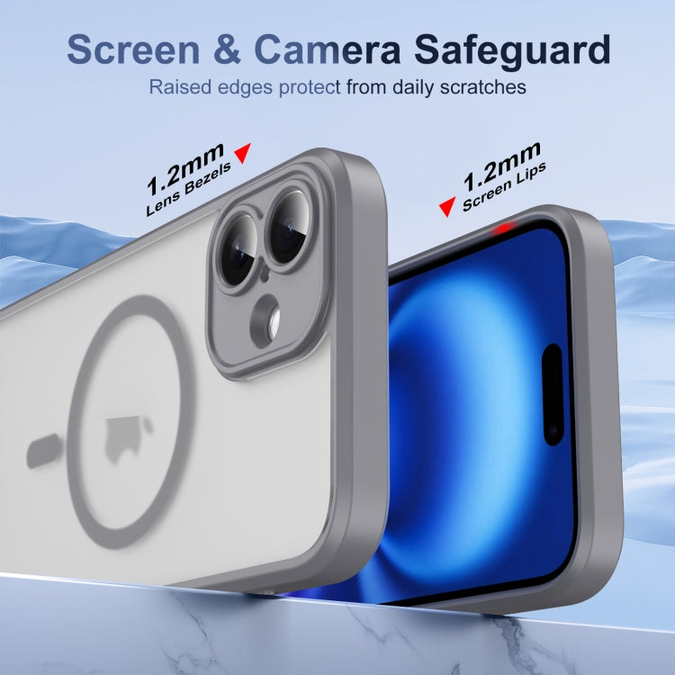 For iPhone 16 Plus Translucent Frosted MagSafe Phone Case with AI Button