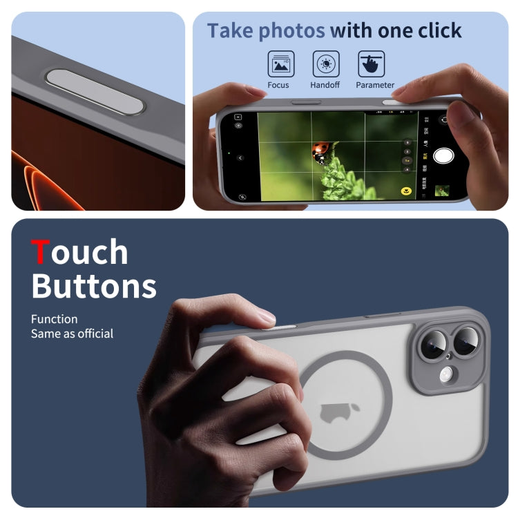 For iPhone 16 Plus Translucent Frosted MagSafe Phone Case with AI Button