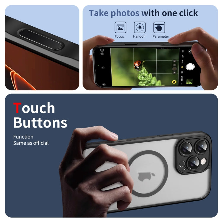 For iPhone 16 Pro Translucent Frosted MagSafe Phone Case with AI Button