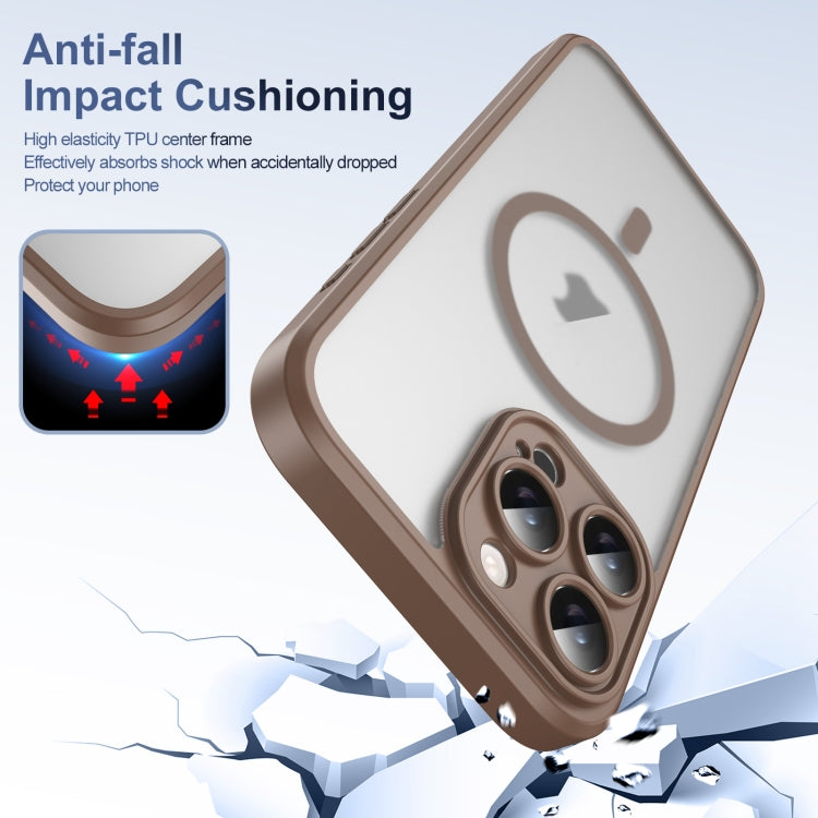 For iPhone 16 Pro Translucent Frosted MagSafe Phone Case with AI Button