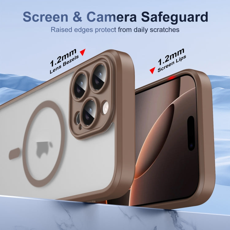 For iPhone 16 Pro Translucent Frosted MagSafe Phone Case with AI Button
